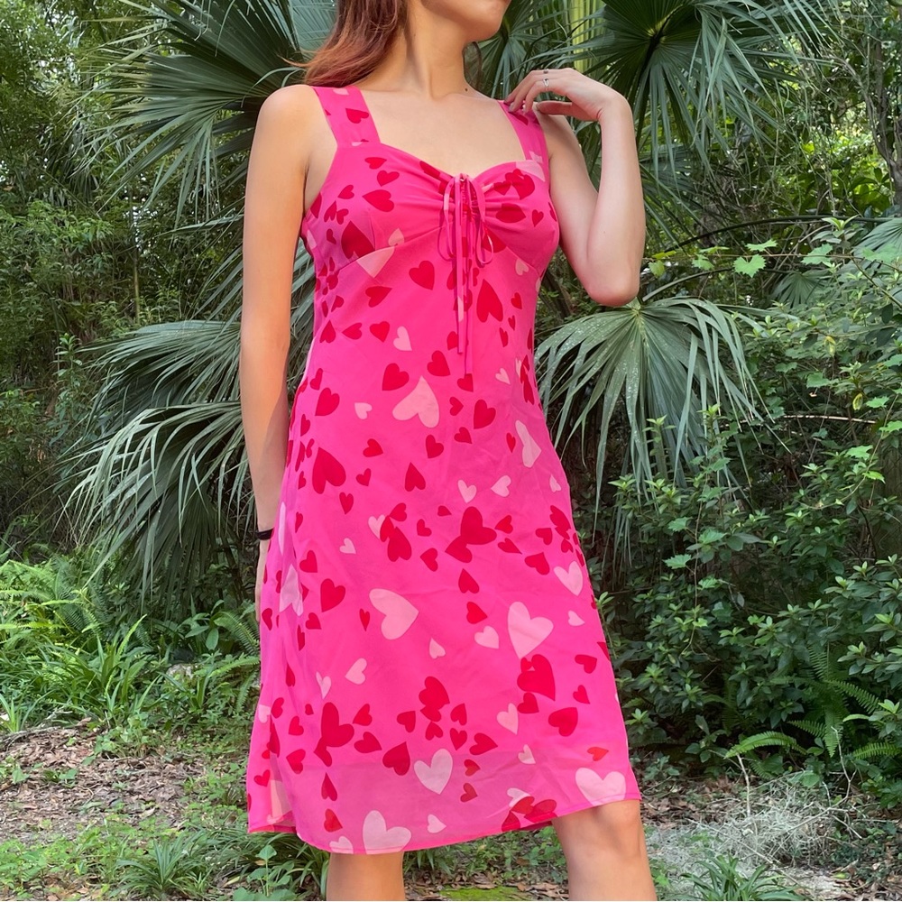 Pink heart patterned dress